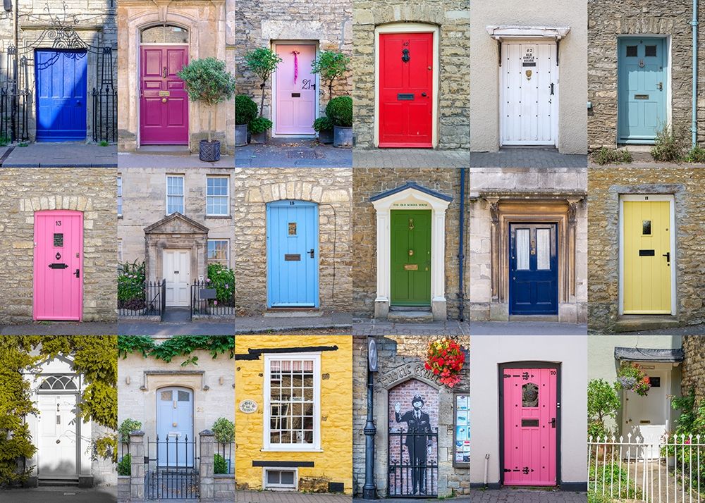 Collage of old doors